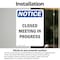 Signmission Closed Meeting In Progress, 18 in W x Rectangle, Vinyl Decal OS-2PACK-NS-D-1824-V-10680 - alternate 4